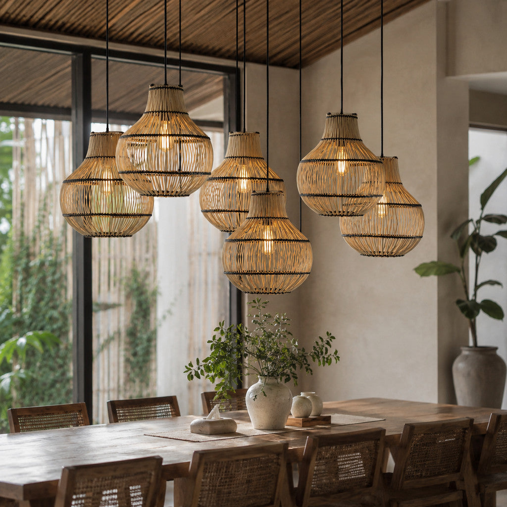 Kap Lampu Gantung Rotan BASIC 18 - Onion Rattan Decorative Light