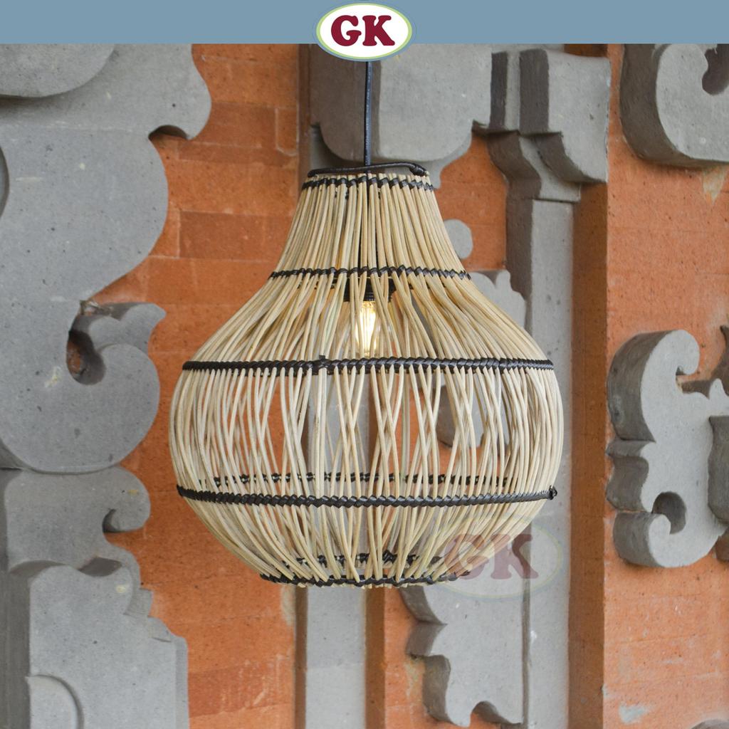 Kap Lampu Gantung Rotan BASIC 18 - Onion Rattan Decorative Light