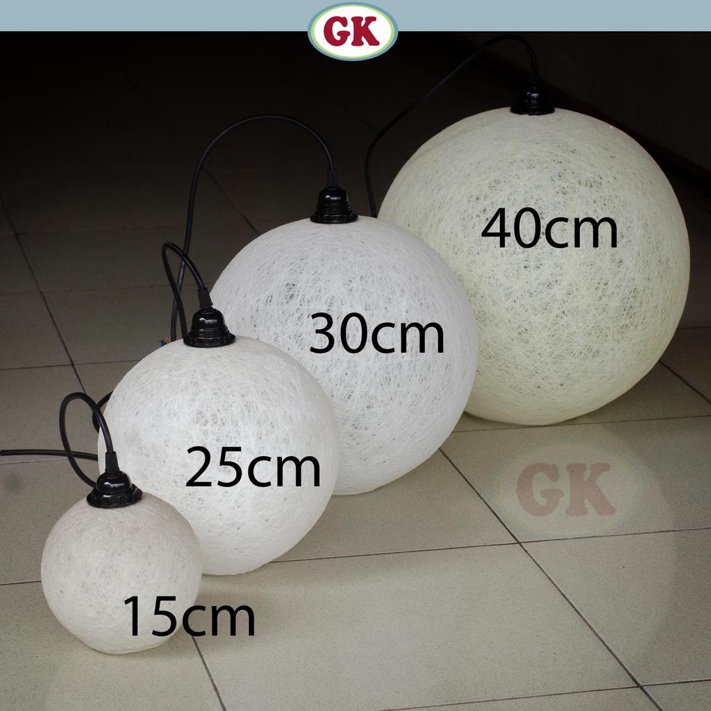 Kap Lampu Gantung Bola FIBER - Artistic Fiber Lampshade Perfect Interior Decor for Livingroom, Bedroom, or Longue.