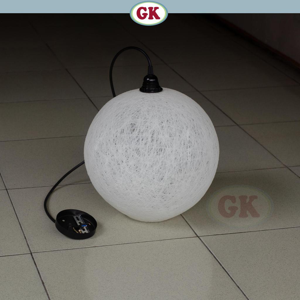 Kap Lampu Gantung Bola FIBER - Artistic Fiber Lampshade Perfect Interior Decor for Livingroom, Bedroom, or Longue.