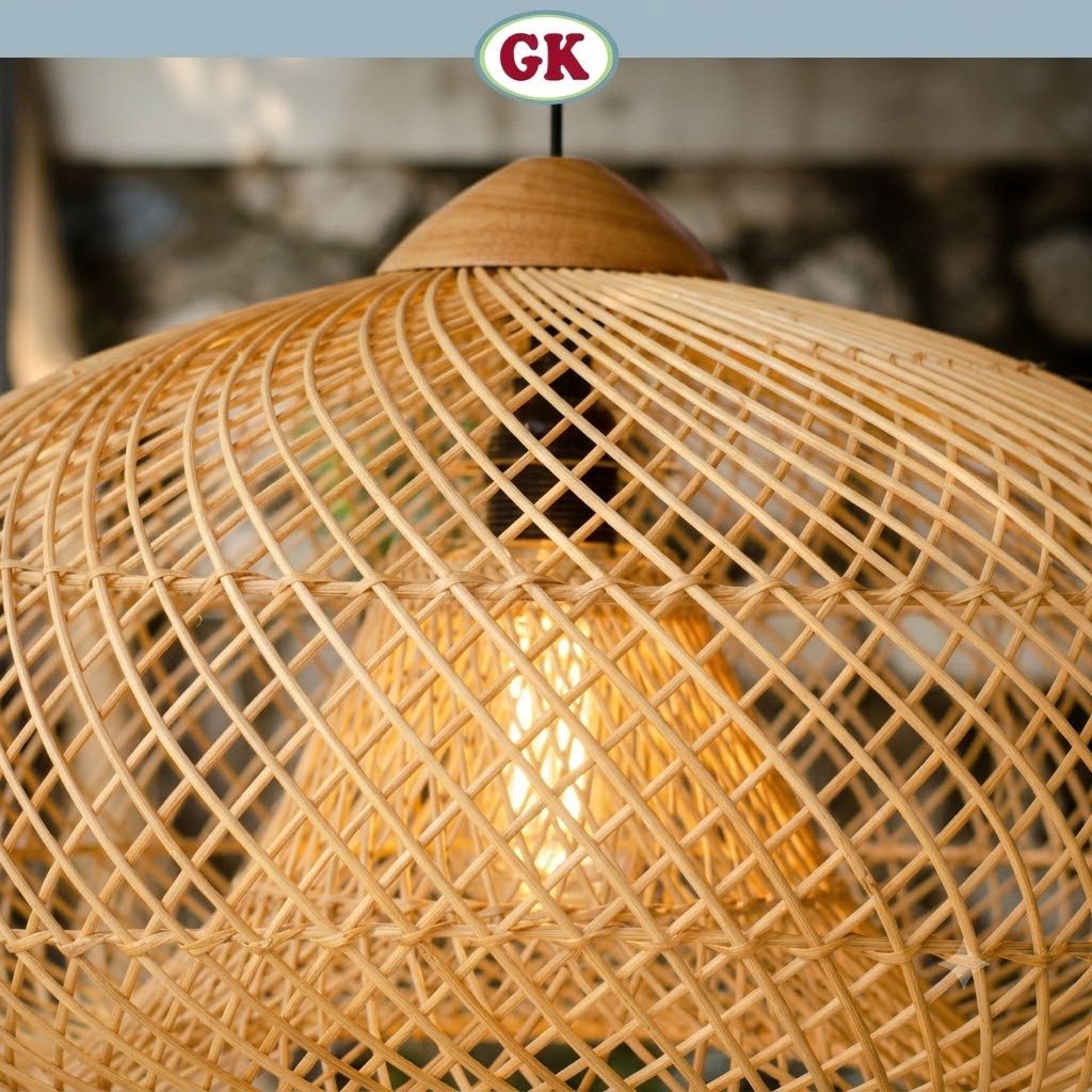 Kap Lampu Gantung Rotan KUBAH 22 D50 - Handcrafted Rattan Lampshade Best Interior Decor for Livingroom, Bedroom, or Longue.