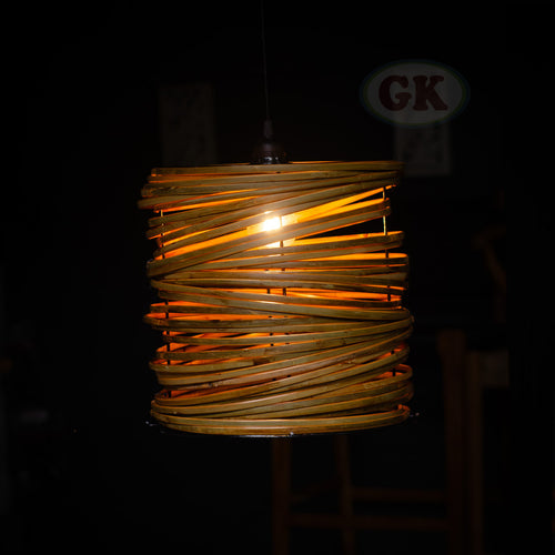 Kap Lampu Gantung Bambu BAMBOO 12 D30 - Tropical Bamboo Pendant Lampshade with Natural Texture for Cafe, Hotel, or Cozy Home Spaces.